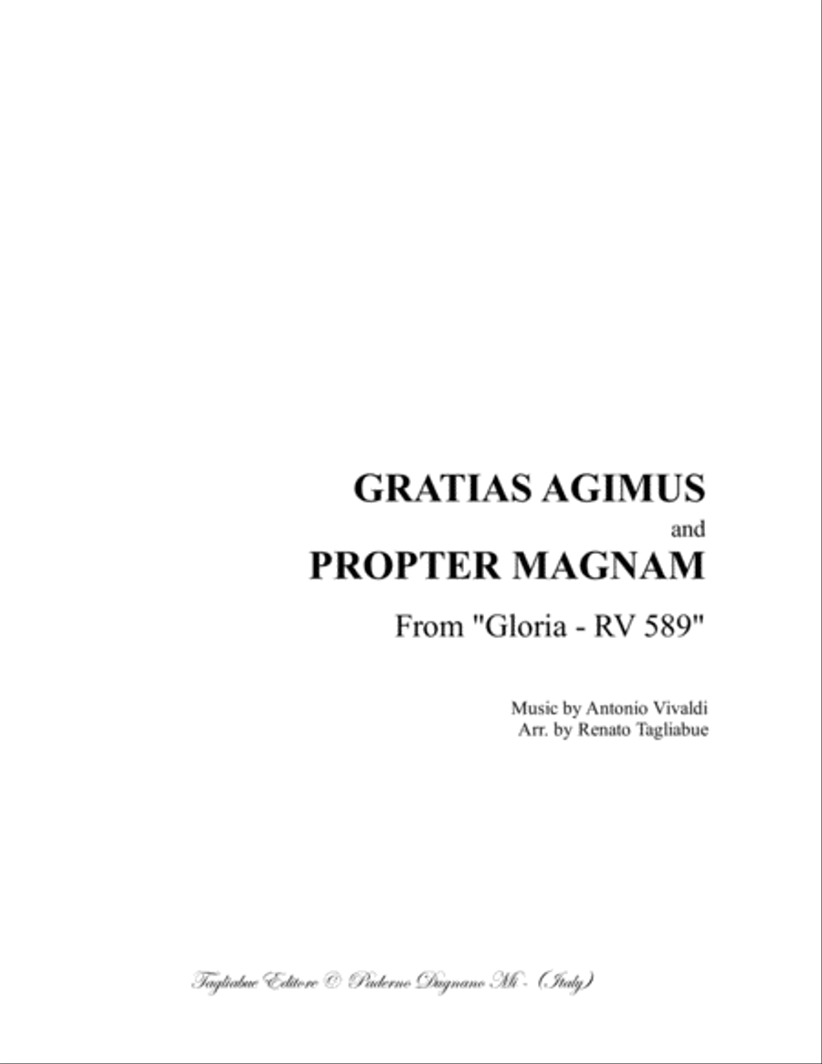 GRATIAS AGIMUS and PROPTER MAGNAM - From 