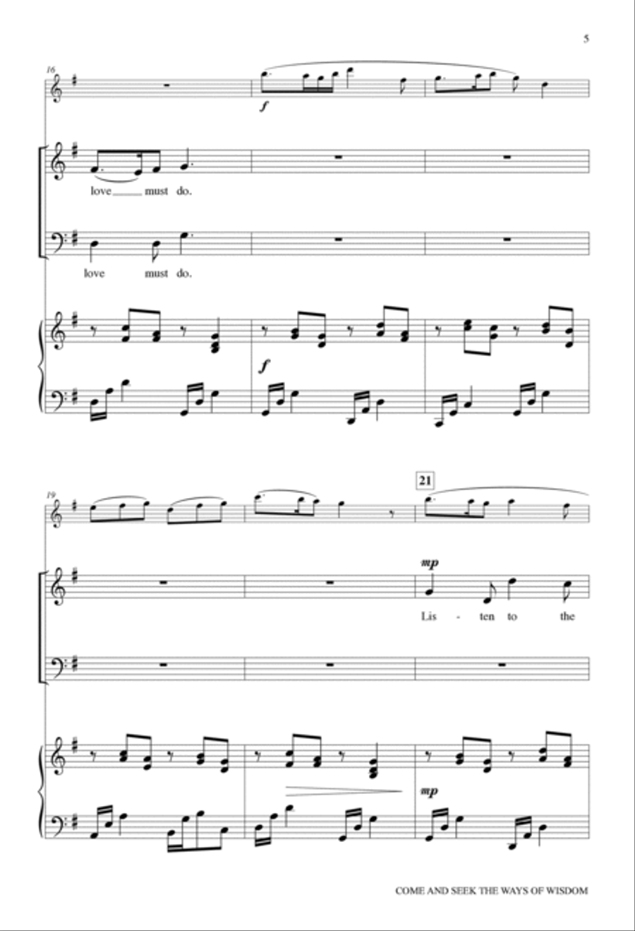 Come and Seek the Ways of Wisdom 2-Part scores gallery preview page 5