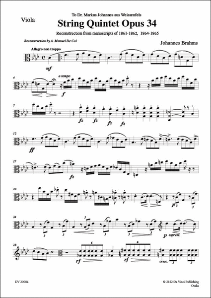 String Quintet in F minor Op. 34A