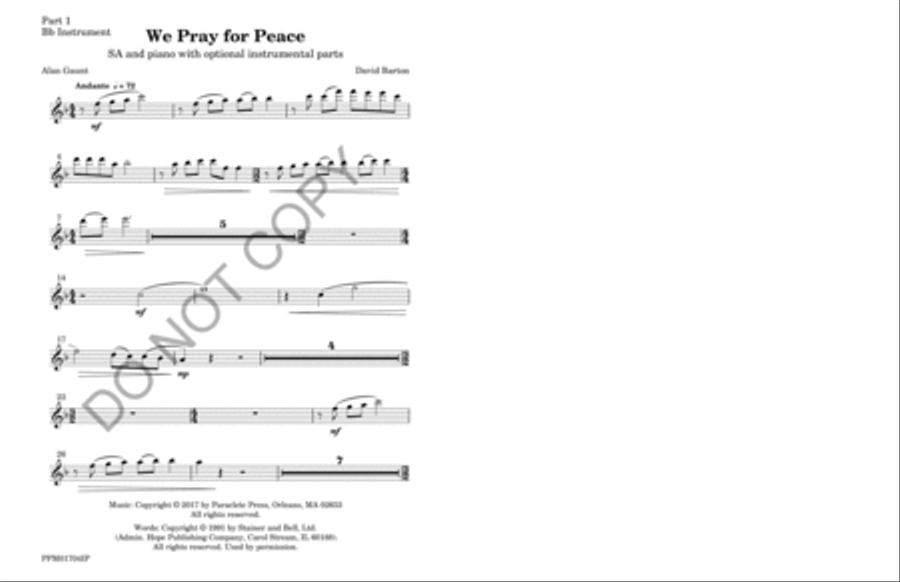 We Pray for Peace We Pray for Peace SA scores gallery preview page 4