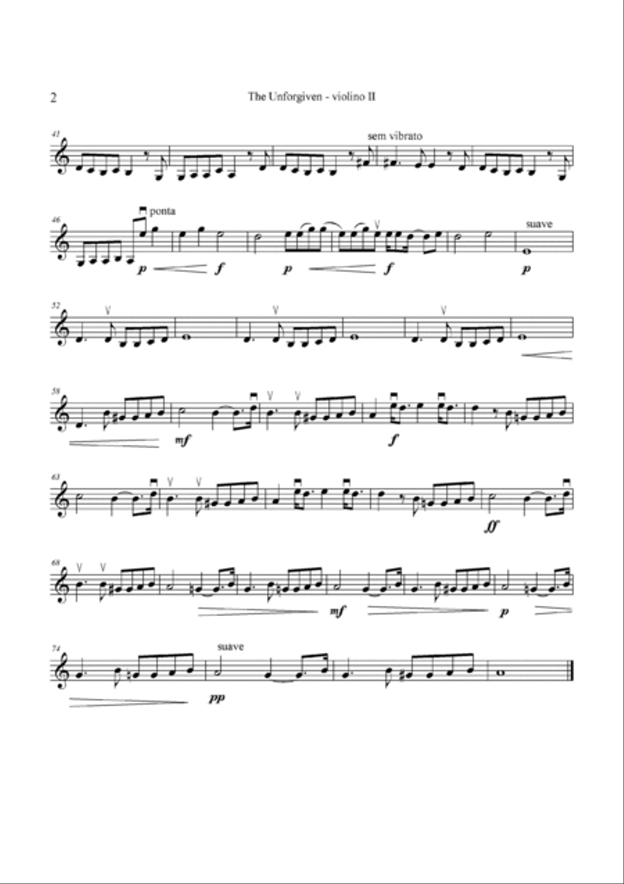 The Unforgiven String Quartet scores gallery preview page 4