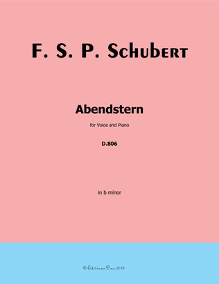 Book cover for Abendstern, by Schubert, in b minor
