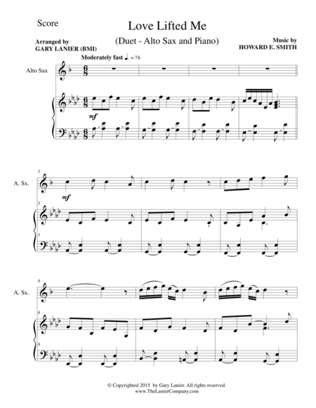 Gary Lanier: 3 GOSPEL HYMNS, SET III (Duets for Alto Sax & Piano) image number null