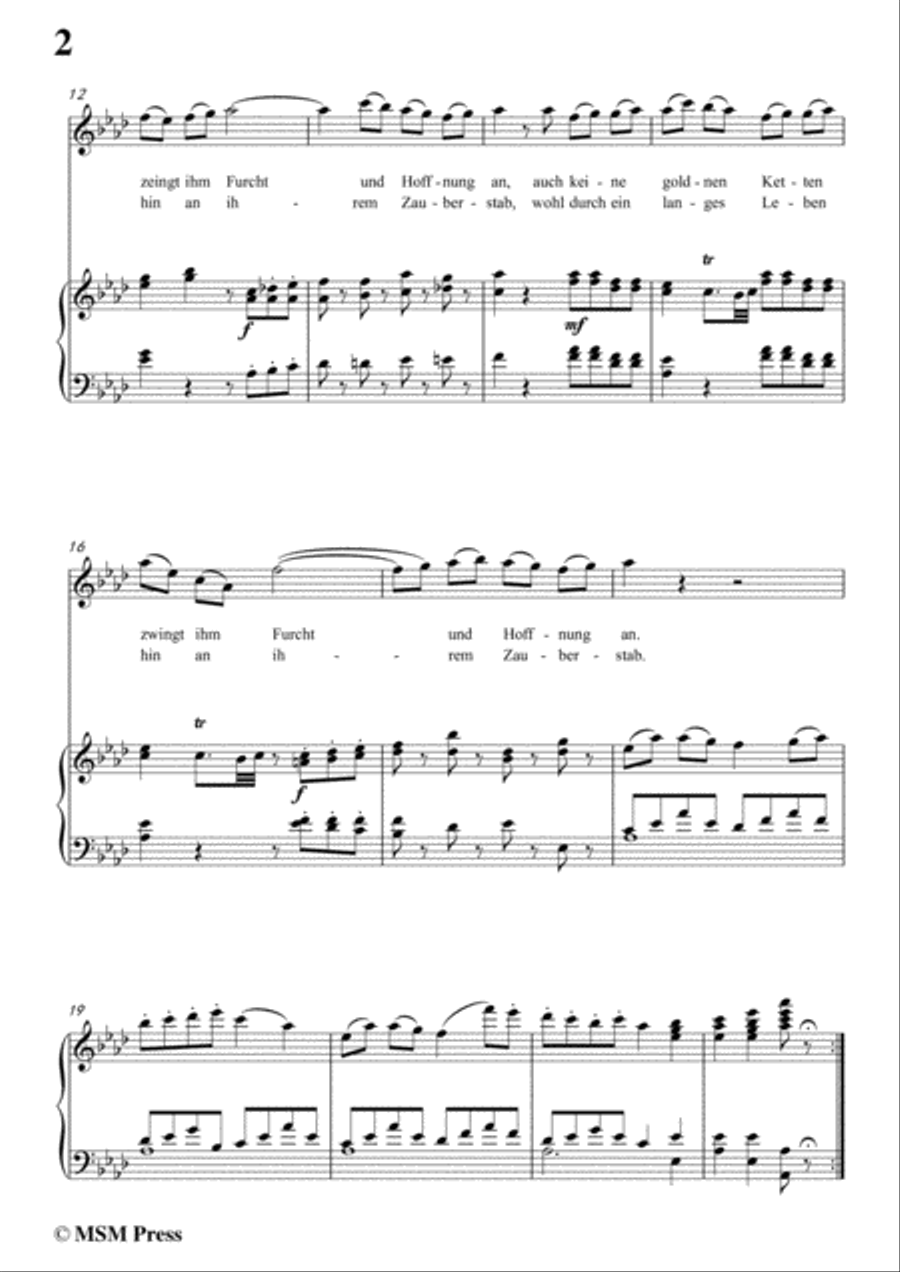 Schubert-Die Fröhlichkeit,in A flat Major,for Voice&Piano Voice scores gallery preview page 4