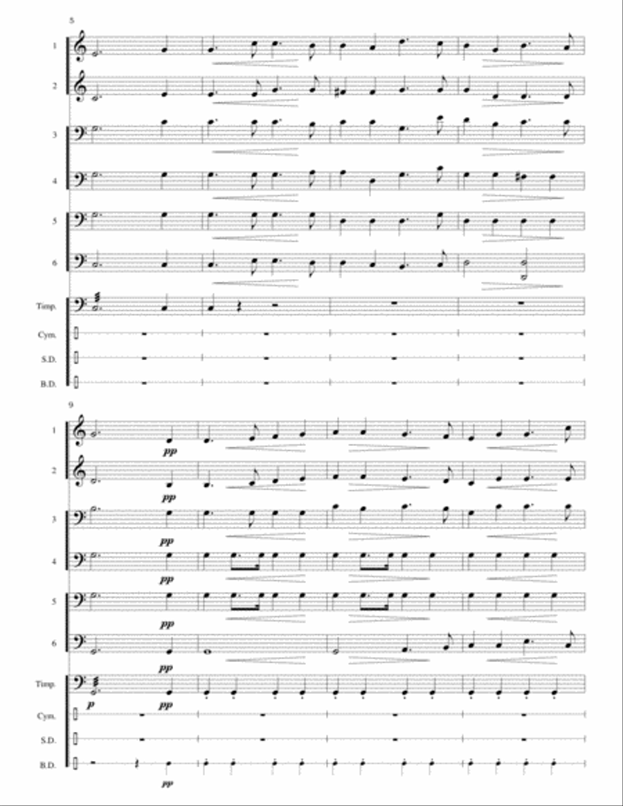 Luxembourg National Anthem: Ons Heemecht (Our Homeland) Large Ensemble scores gallery preview page 5