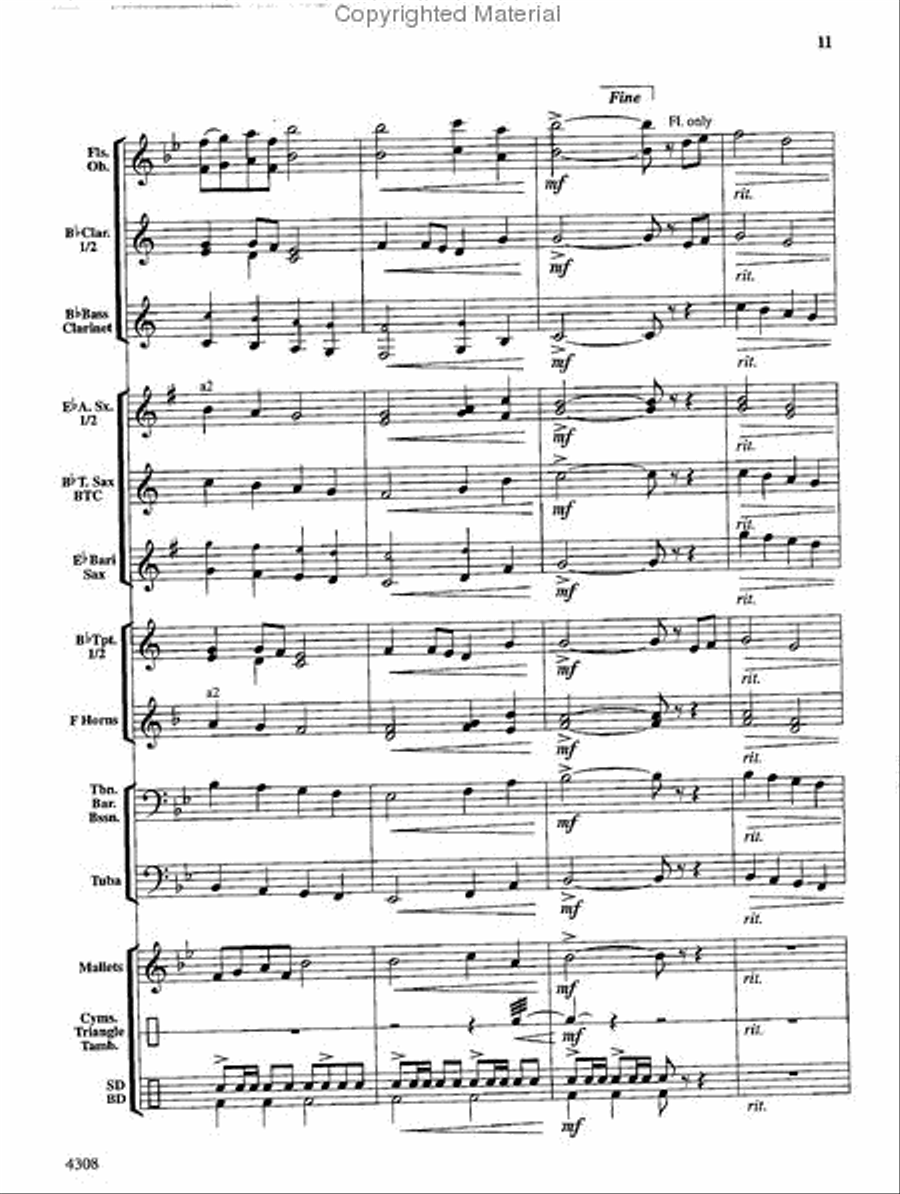 A Celebration Overture Concert Band scores gallery preview page 10