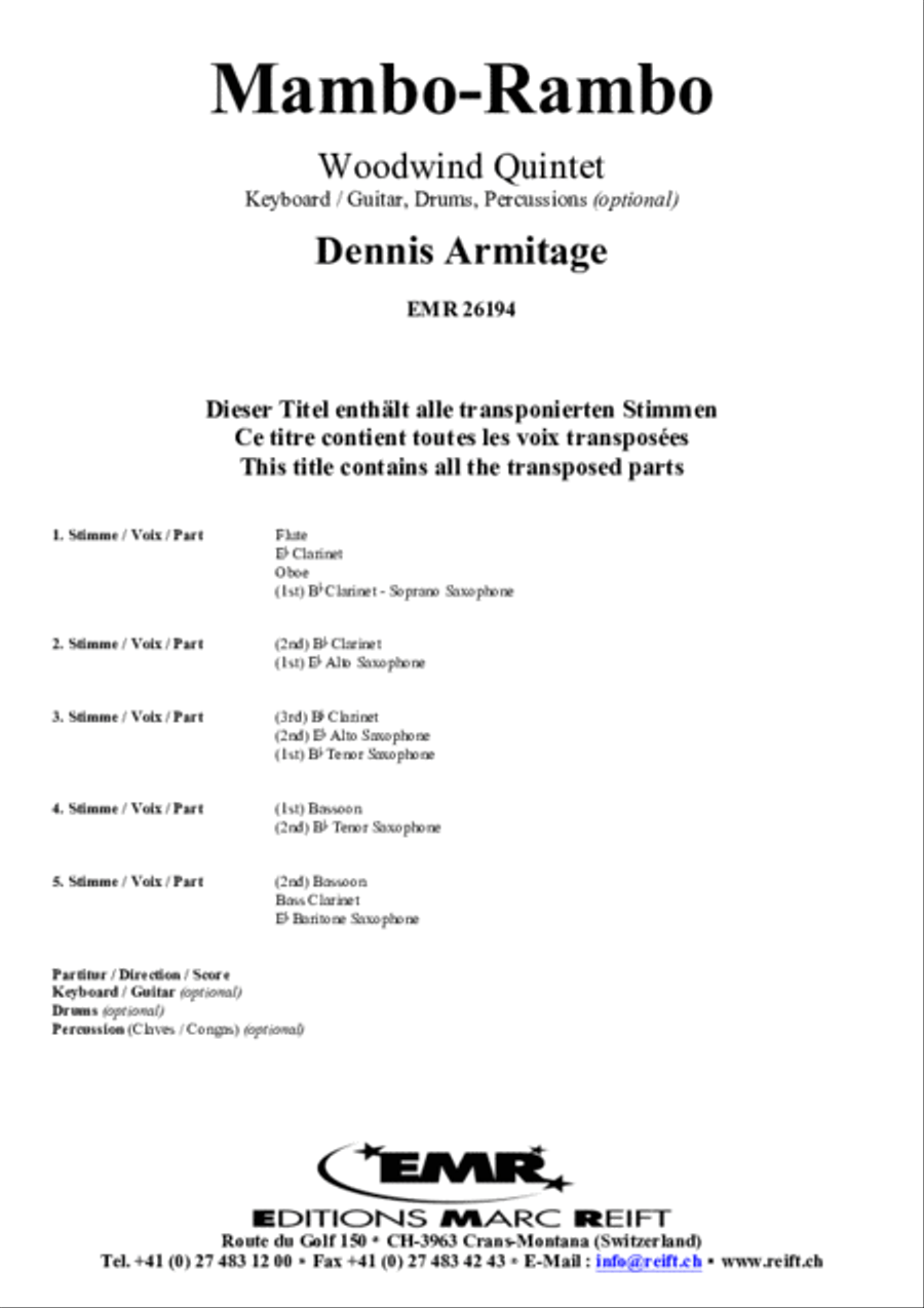 Mambo-Rambo Woodwind Quintet scores gallery preview page 2