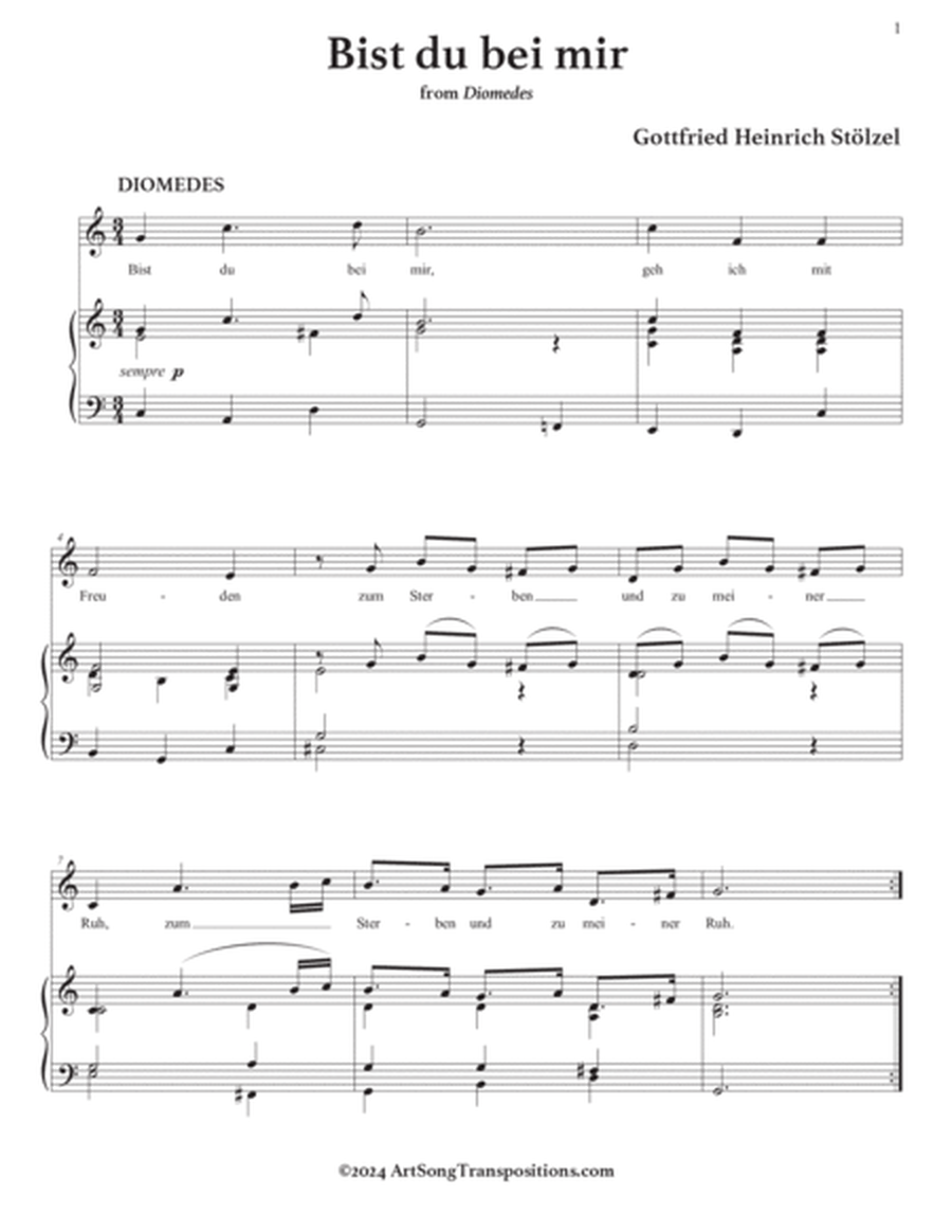 STÖLZEL: Bist du bei mir (transposed to C major, B major, and B-flat major)