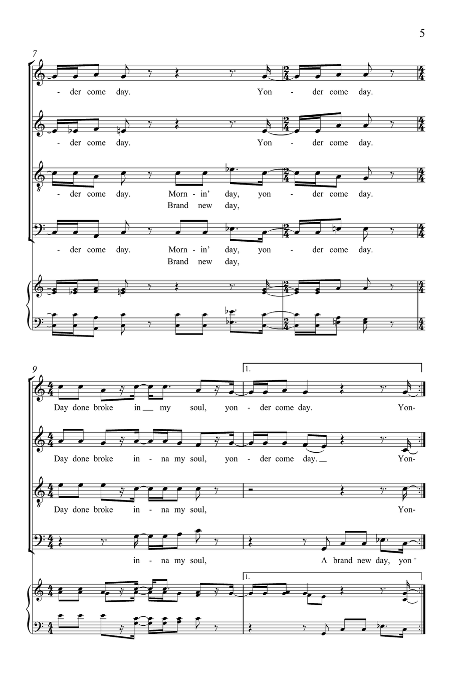 Yonder Come Day 4-Part scores gallery preview page 4