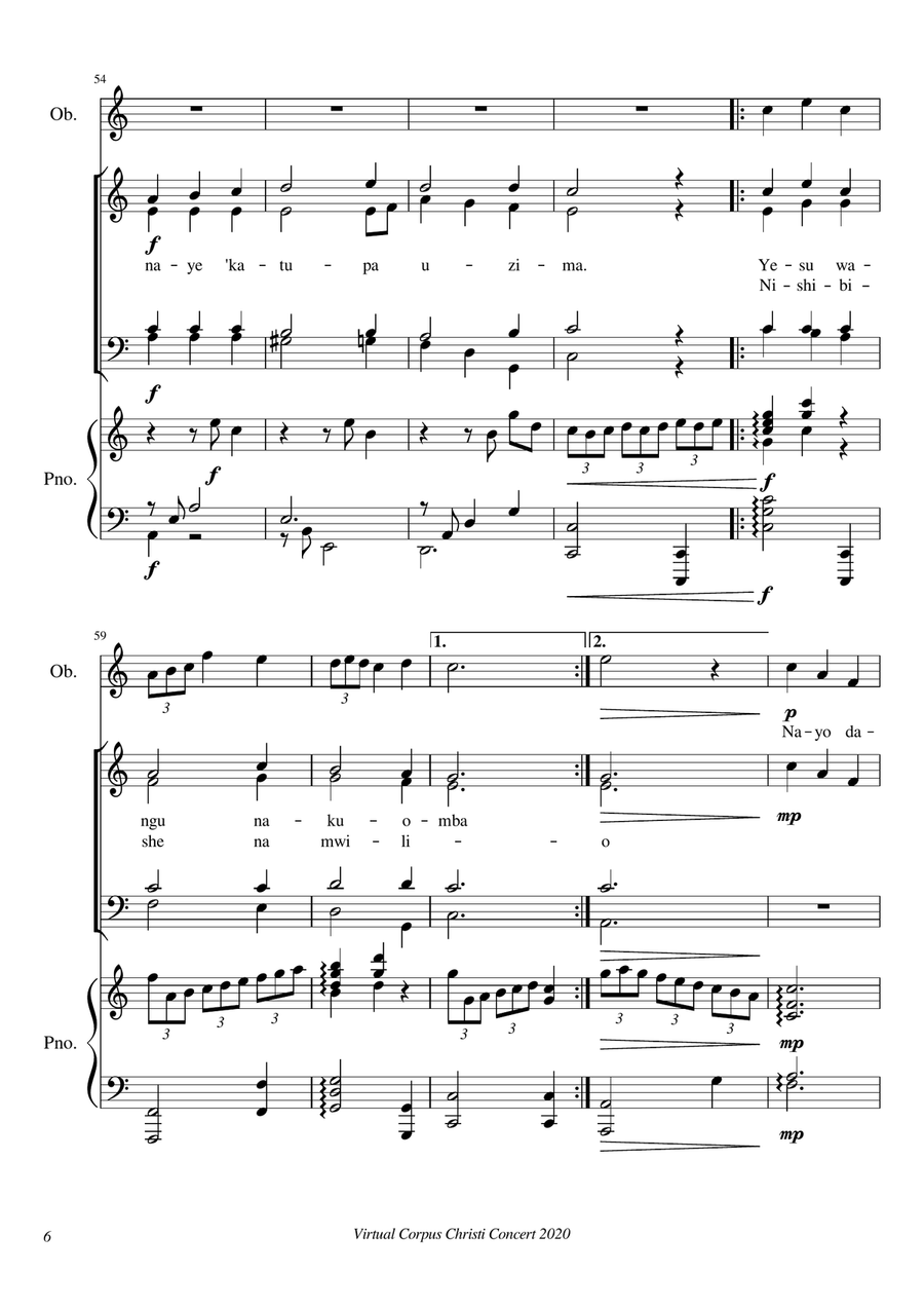 Anayekula Mwili Wako Anayekula Mwili Wako 4-Part scores gallery preview page 6