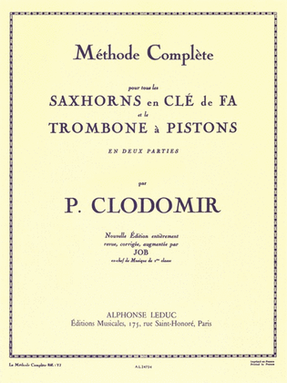 Book cover for Methode Complete (trombone-bass Solo)
