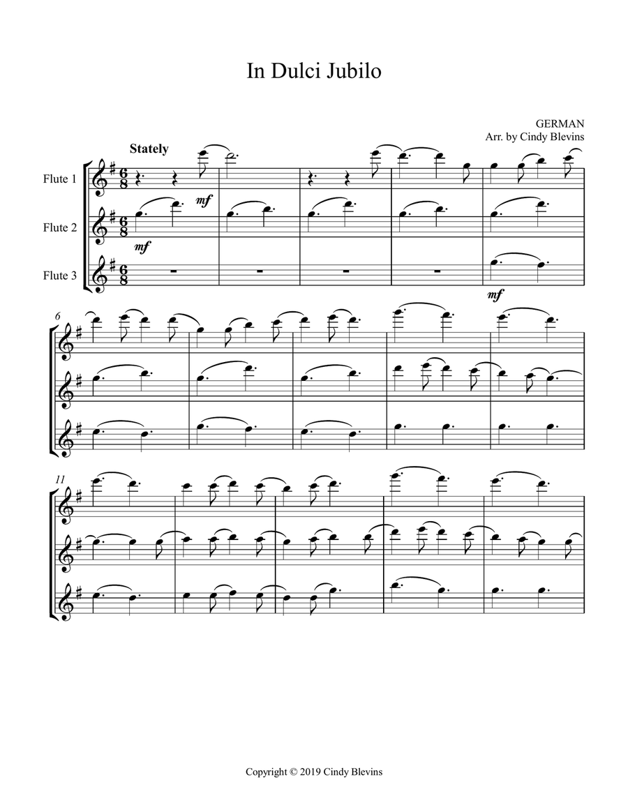 In Dulci Jubilo, for Flute Trio Flute Trio scores gallery preview page 2