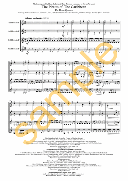 Pirates of the Caribbean Horn - Sheet Music