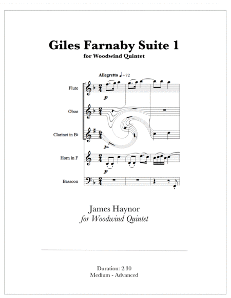 Giles Farnaby Suite 1 for Woodwind Quintet image number null