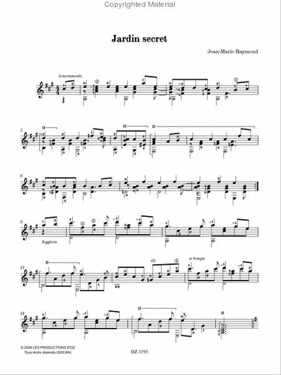 Jardin secret Classical Guitar scores gallery preview page 2