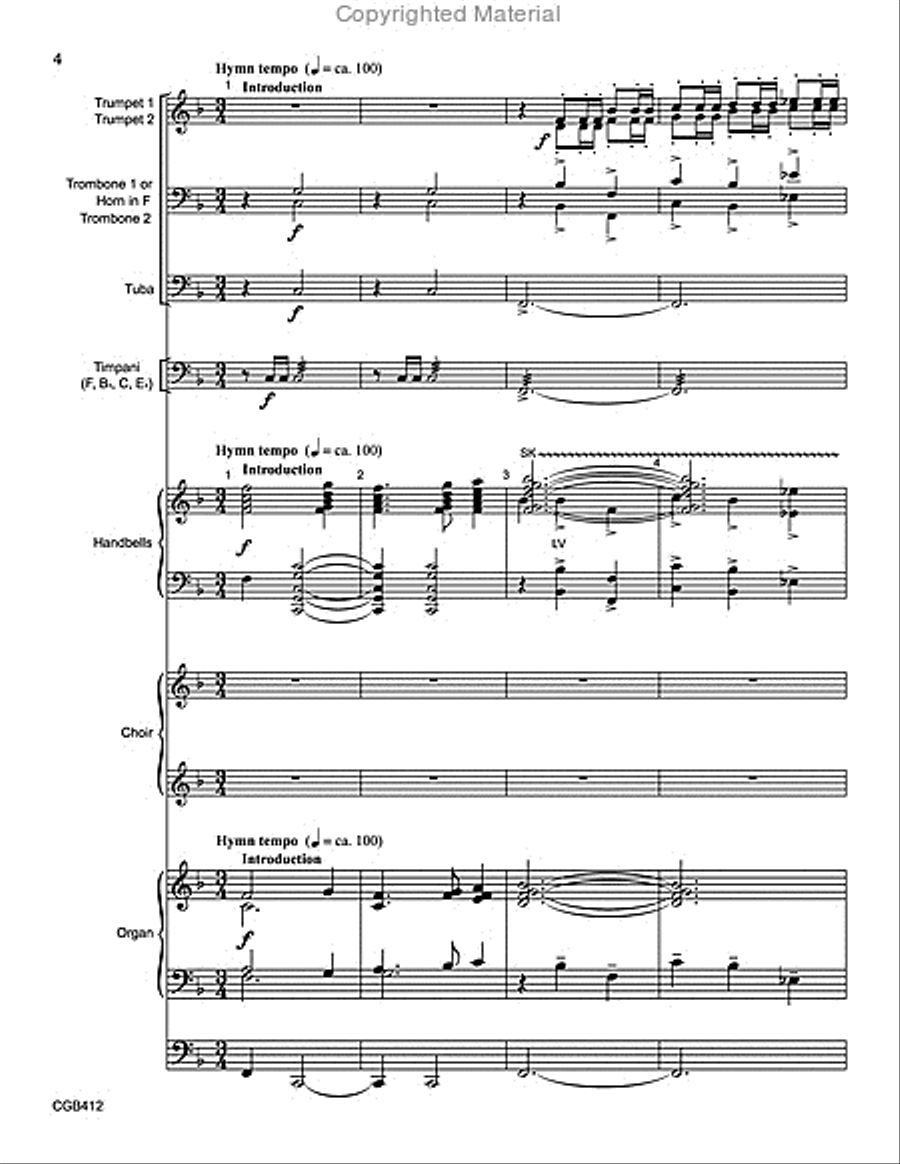 Alleluia! Sing to Jesus! Full Score Handbell Choir scores gallery preview page 3