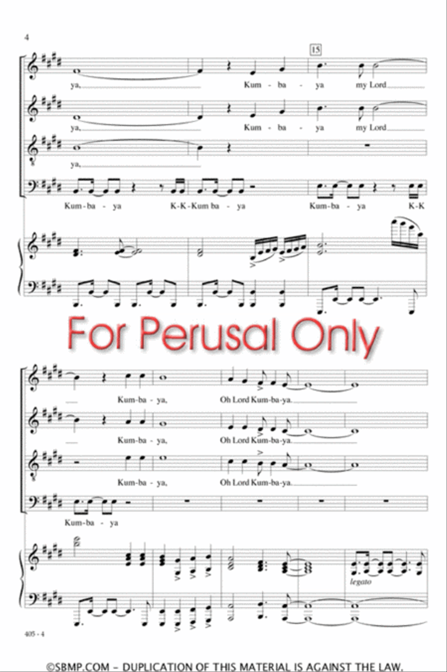 Kumbaya - SATB Octavo 4-Part scores gallery preview page 4
