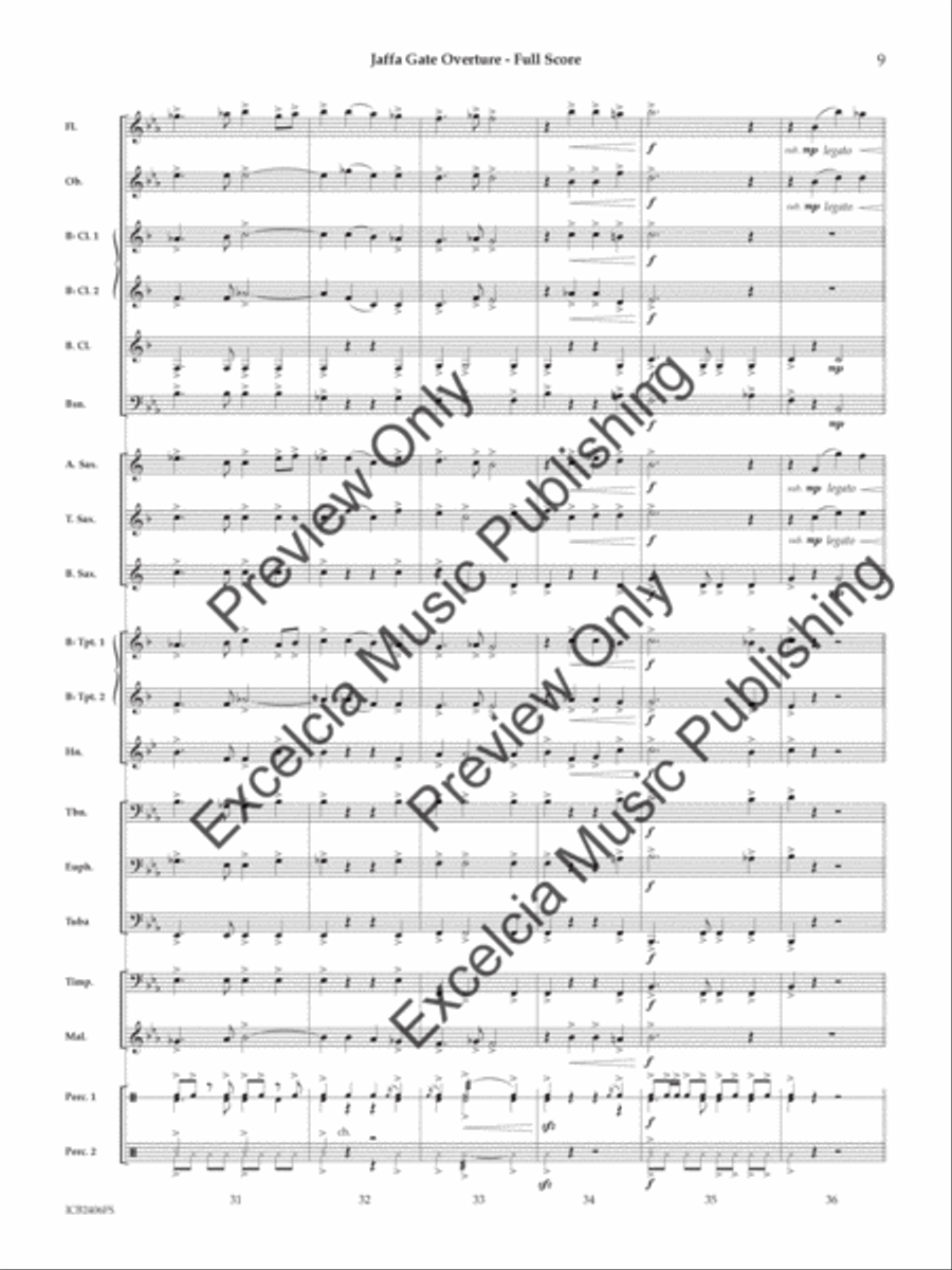 Jaffa Gate Overture (Score) Concert Band scores gallery preview page 10