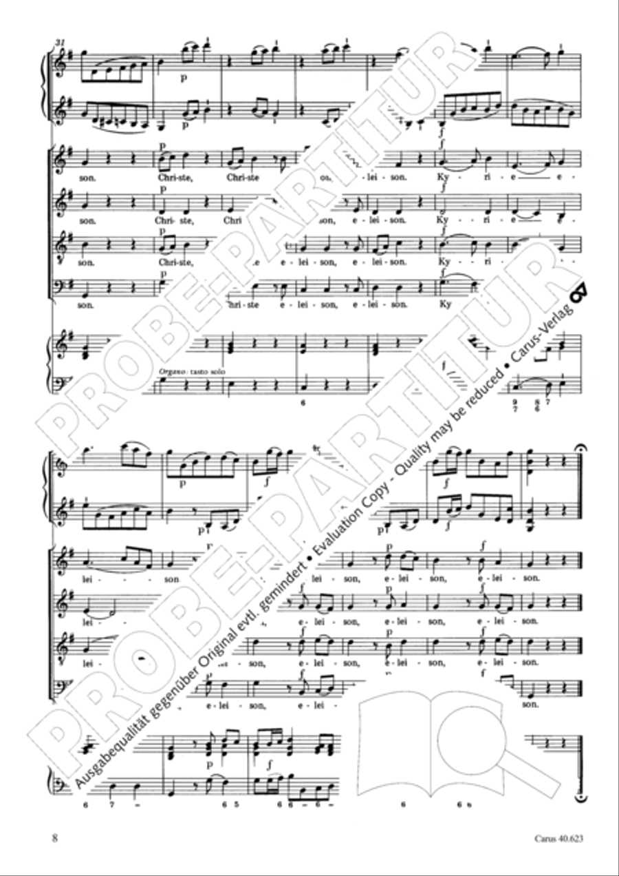 Missa brevis in G major Missa brevis in G major 4-Part scores gallery preview page 9