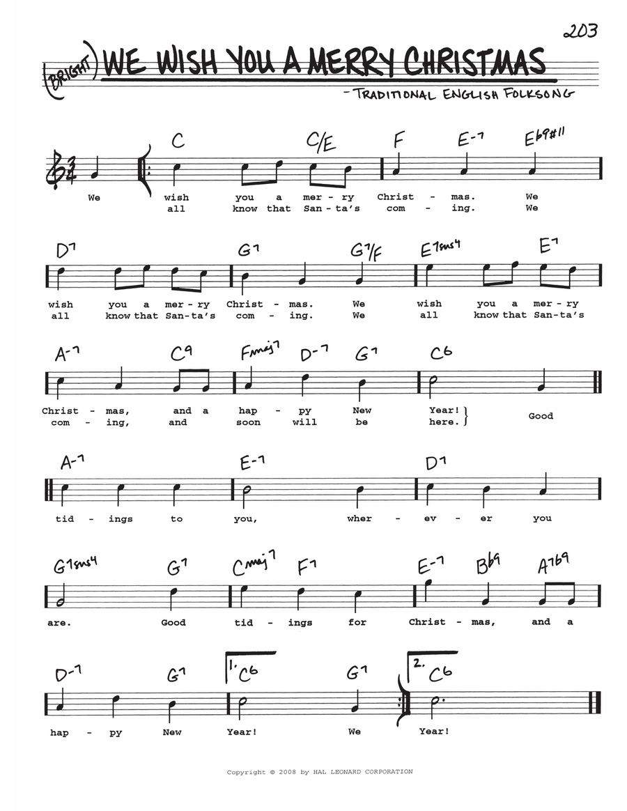 We Wish You A Merry Christmas Voice scores gallery preview page 1