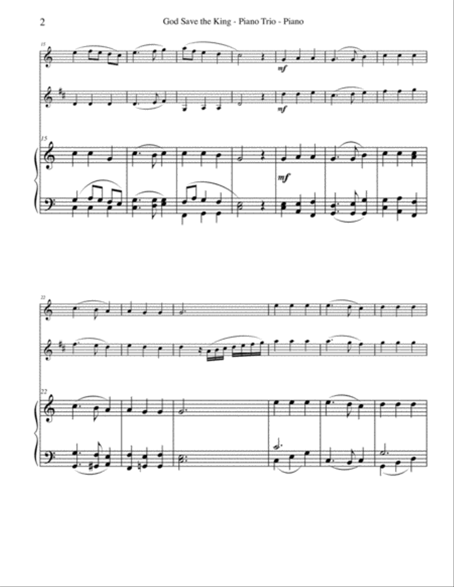 God Save the King for Flute, Clarinet & Piano Woodwind Duet scores gallery preview page 2