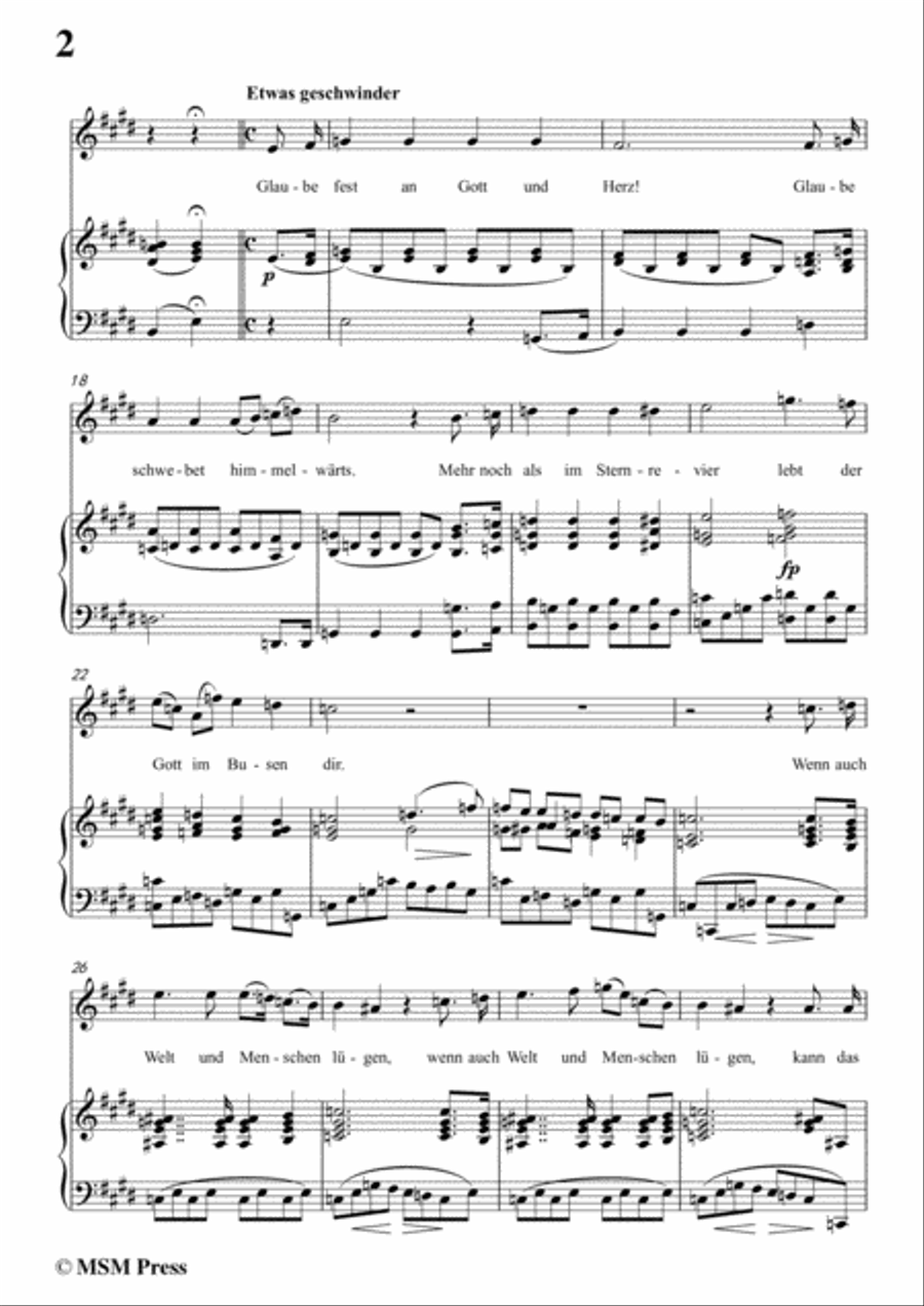 Schubert-Glaube,Hoffnung und Liebe,Op.97,in E Major,for Voice&Piano Voice scores gallery preview page 4
