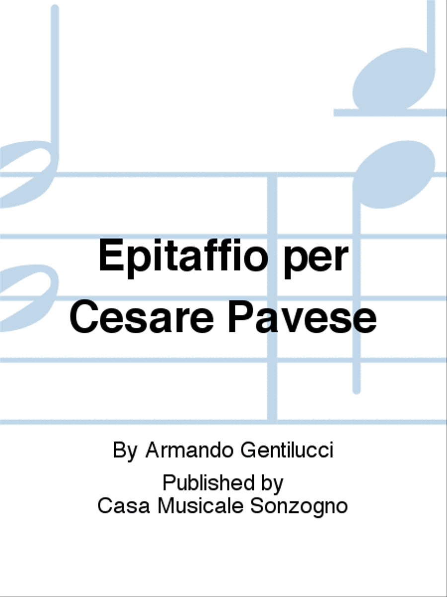 Epitaffio per Cesare Pavese