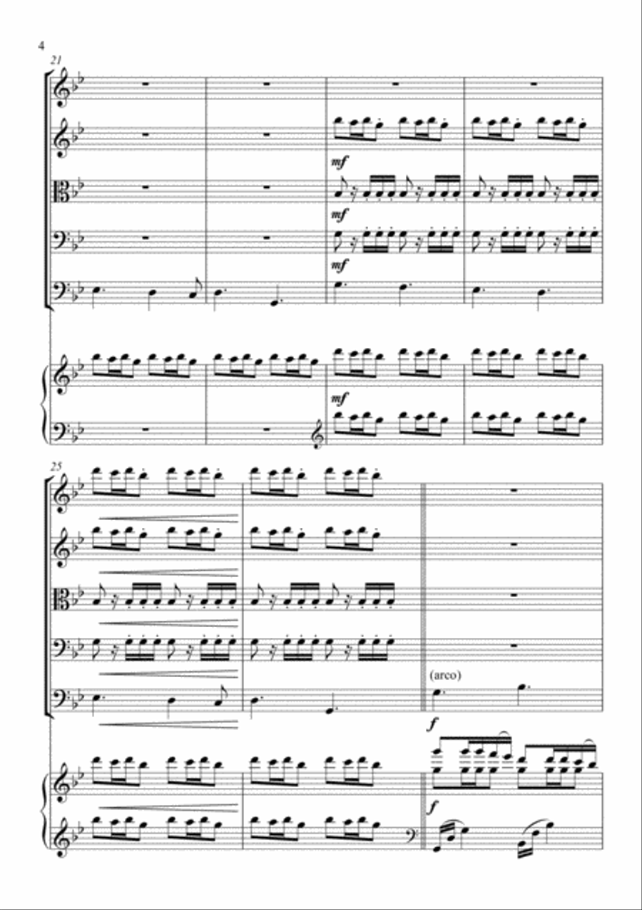 Carol of the Bells for Piano and String orchestra String Orchestra scores gallery preview page 5