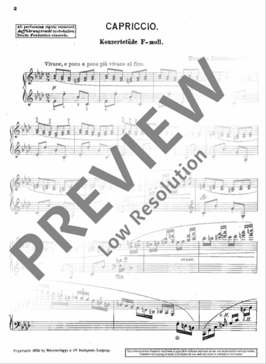 Capriccio f minor Piano Solo scores gallery preview page 3