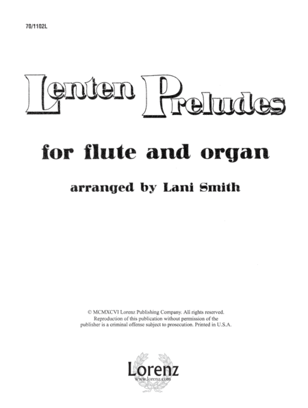 Lenten Preludes for Flute and Organ