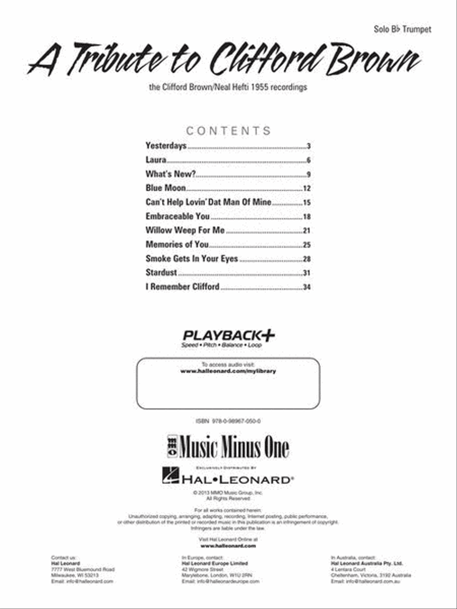 A Tribute to Clifford Brown Trumpet Solo scores gallery preview page 4
