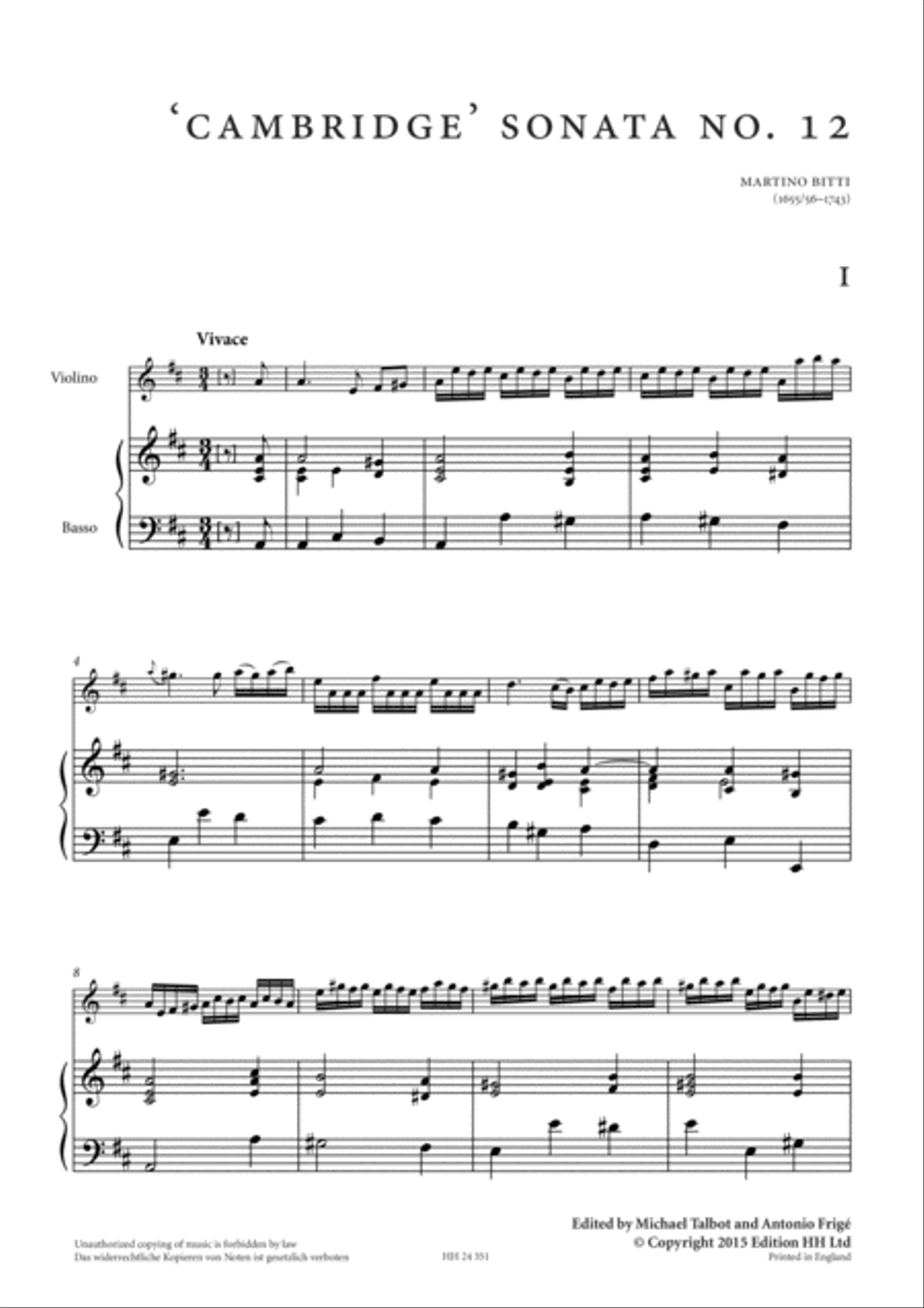 'Cambridge' Sonata No. 12 Violin scores gallery preview page 2