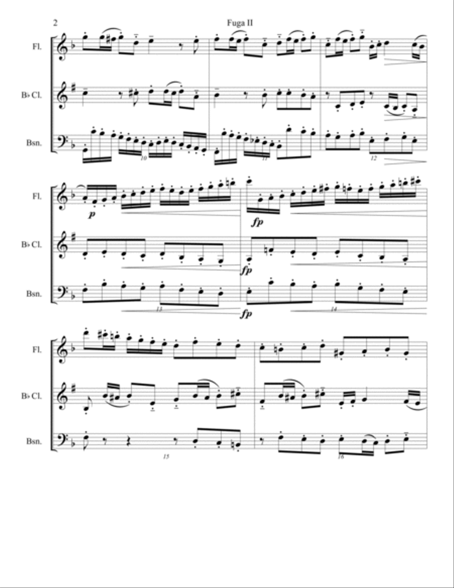 Fuga II Well-tempered clavier book 1 Woodwind Trio scores gallery preview page 2