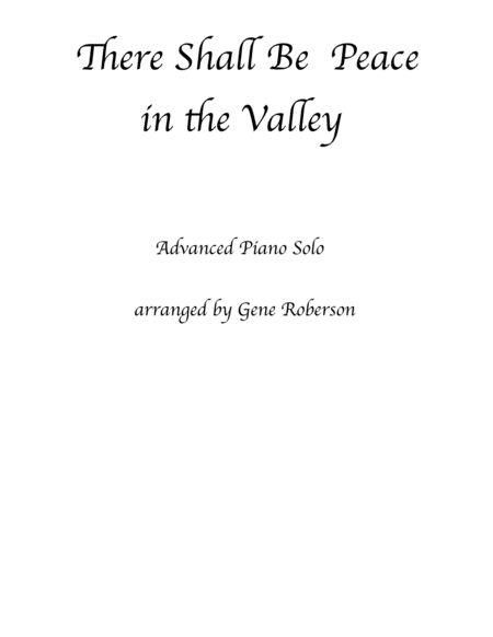 There Will Be Peace in the Valley - Piano Solo image number null