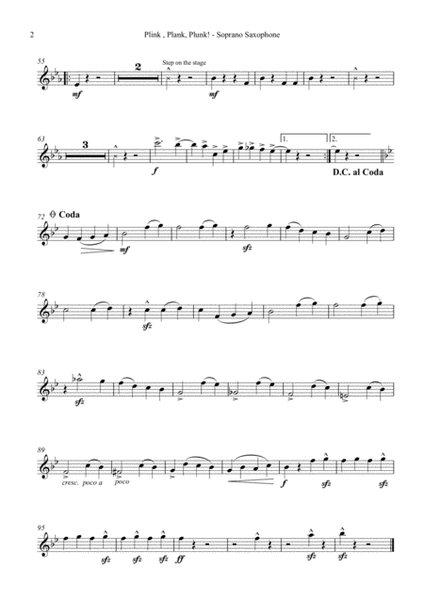 Plink, Plank, Plunk!  - for Saxophone Quartet (SATB) arr. Carson Yu image number null