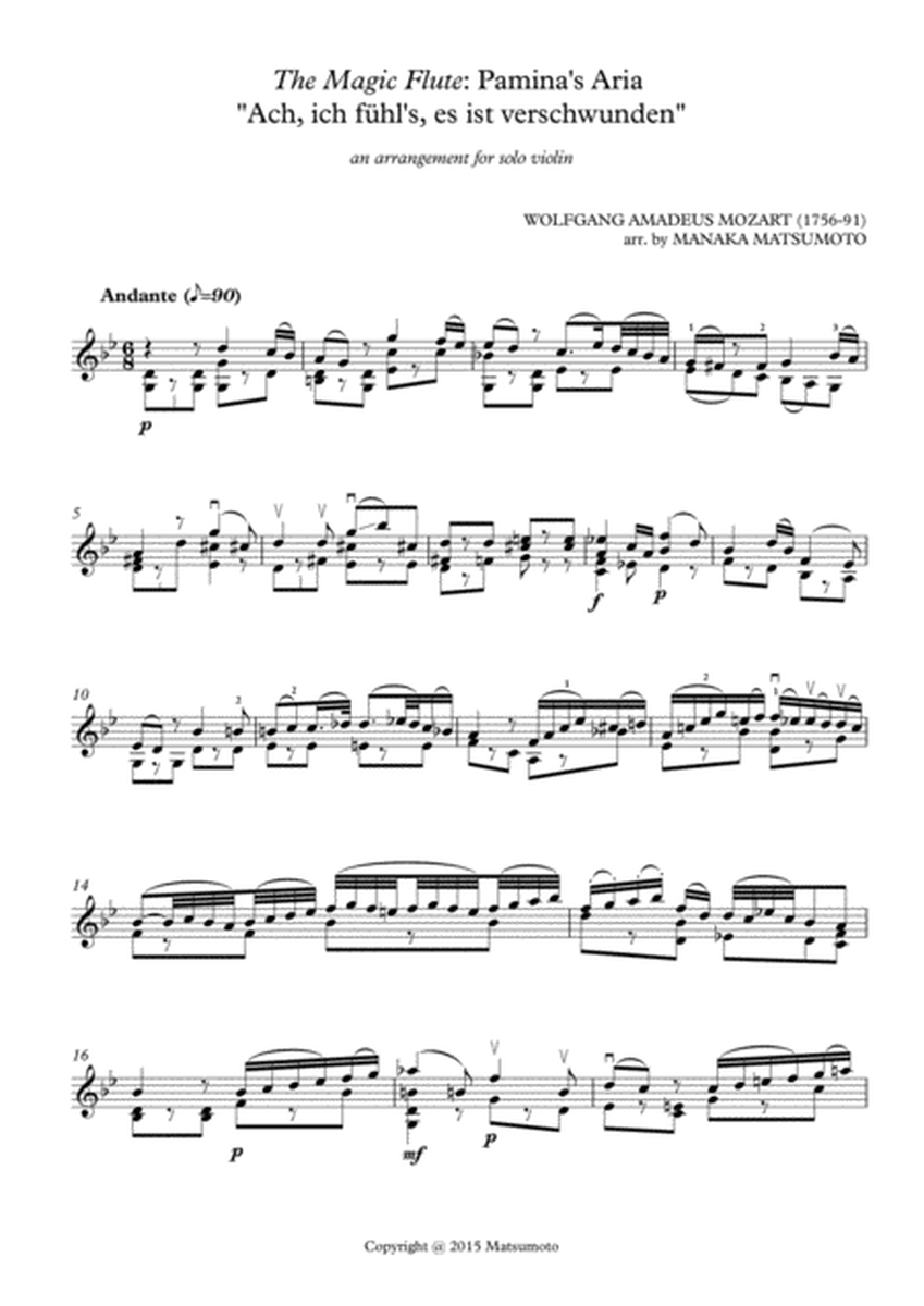 The Magic Flute: Pamina's Aria (arr. for solo violin)