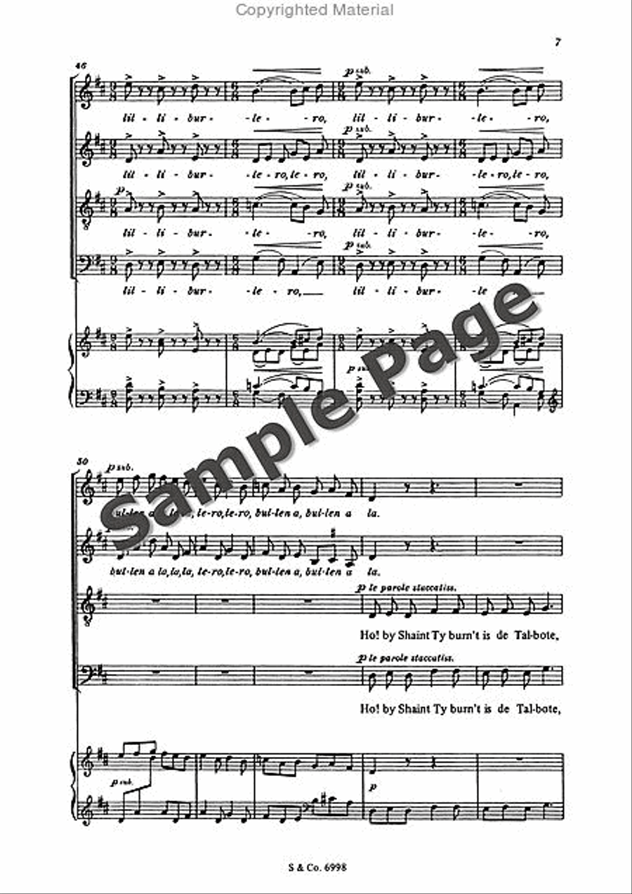Lilliburlero Lilliburlero 4-Part scores gallery preview page 8