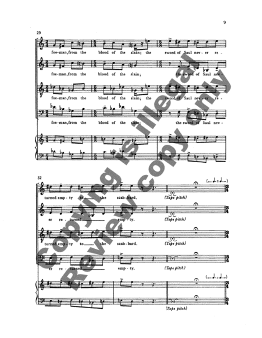 The Lament of David 4-Part scores gallery preview page 6