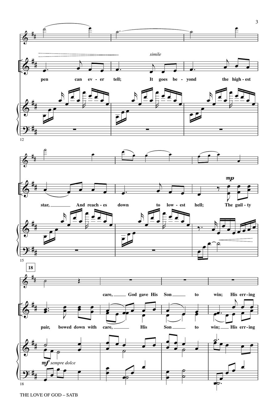 The Love Of God The Love Of God 4-Part scores gallery preview page 2