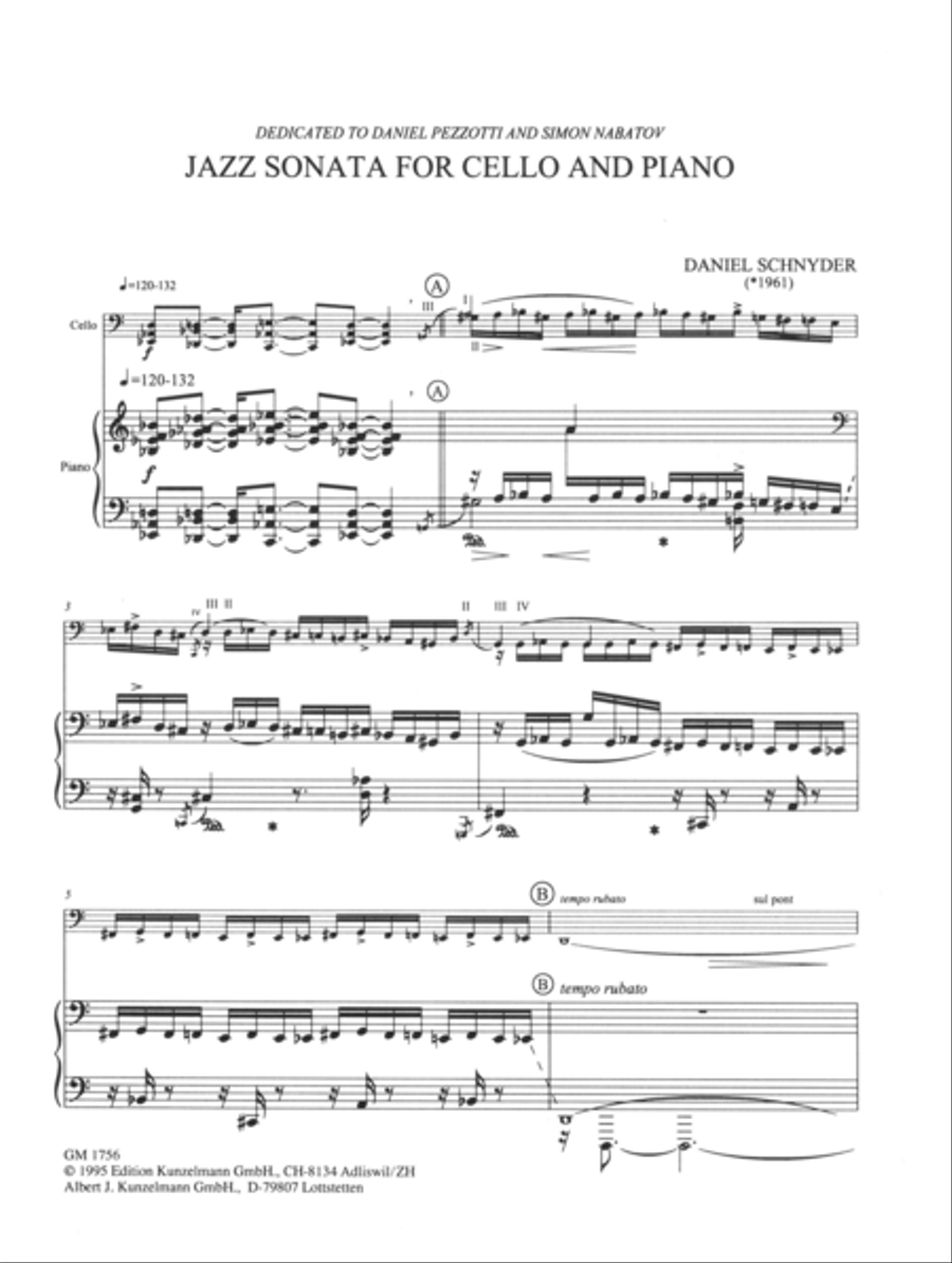 Jazz Sonata for cello Piano scores gallery preview page 2