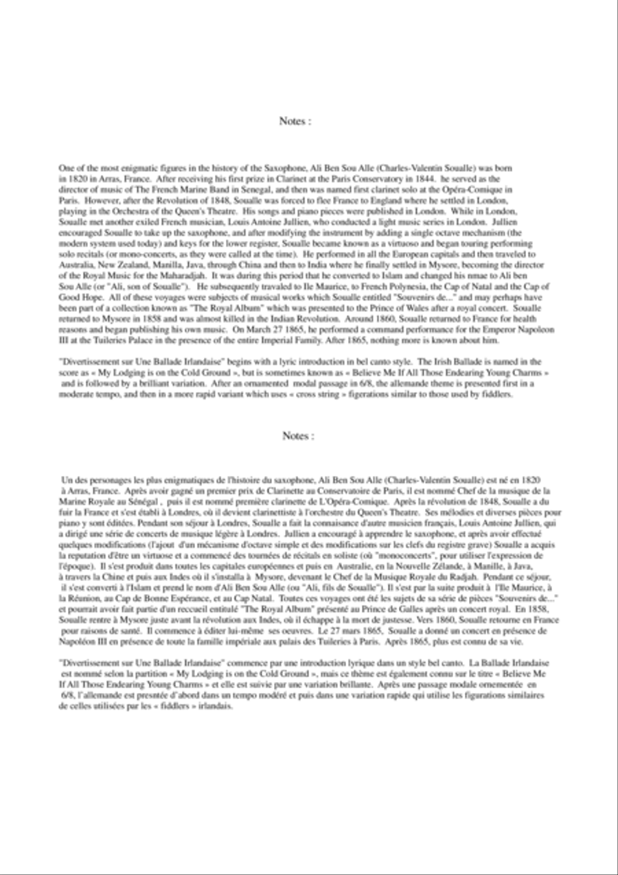 Ali Ben Sou Alle : Divertissement sur Une Ballade Irlandaise Woodwind Duet scores gallery preview page 2