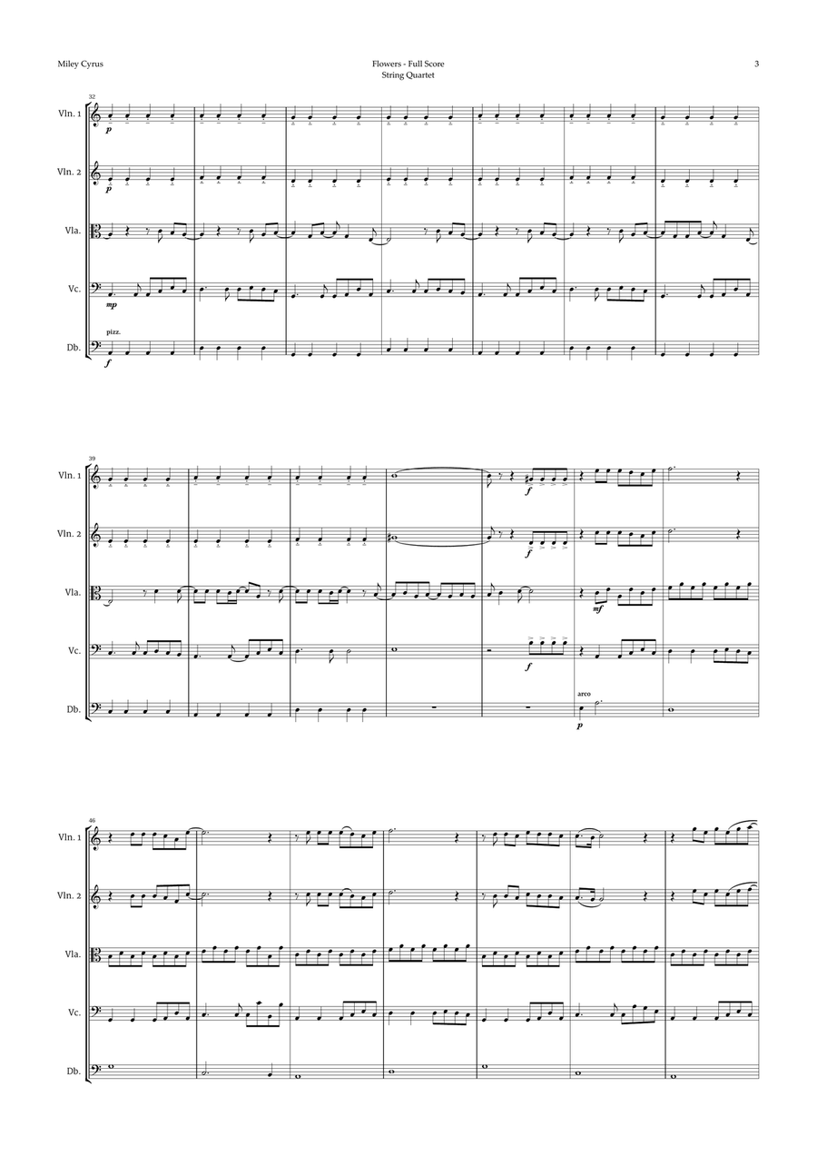 Flowers String Quintet scores gallery preview page 3