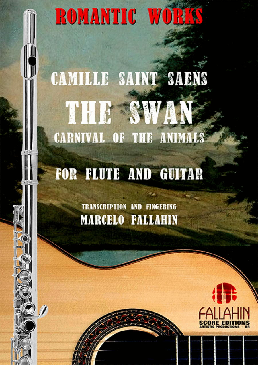 THE SWAN - CAMILLE SAINT SAENS - FOR FLUTE AND GUITAR Chamber Music scores gallery preview page 1