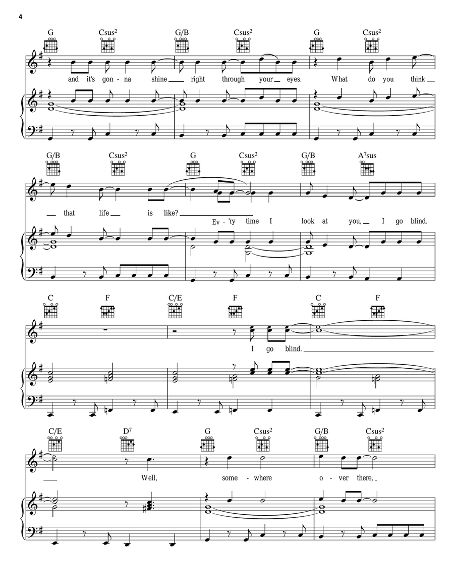 I Go Blind Piano, Vocal, Guitar scores gallery preview page 4
