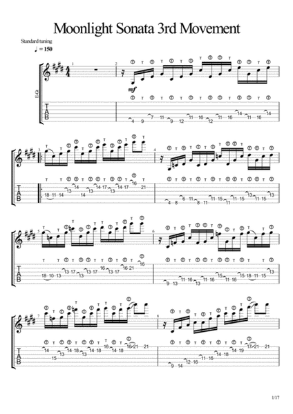 Moonlight Sonata C# Minor 3rd Movement solo image number null
