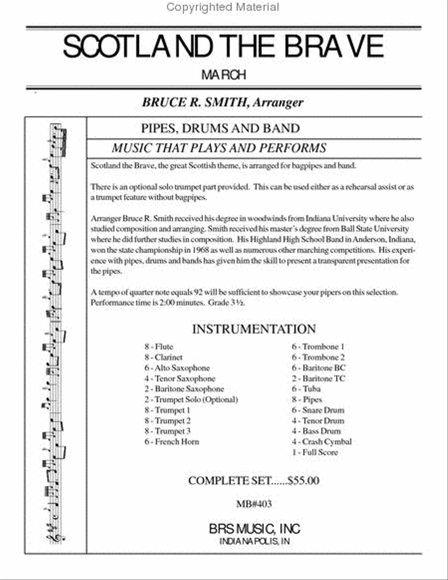 Scotland The Brave Concert Band scores gallery preview page 2
