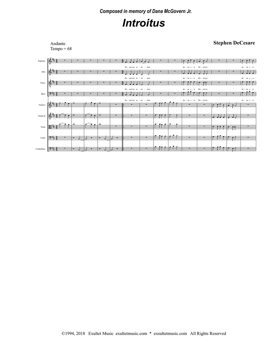 Introitus (from "Requiem Mass") (Full Score) image number null