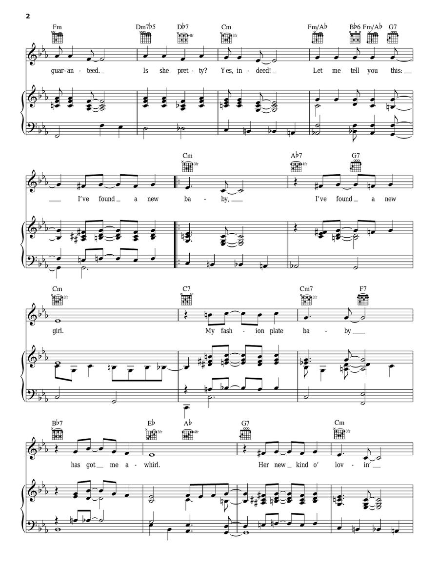 I've Found A New Baby (I Found A New Baby) Piano, Vocal, Guitar scores gallery preview page 2