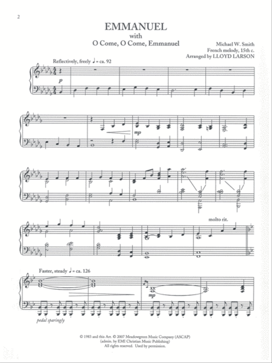 Emmanuel: Contemporary Piano Solos for Christmas Piano Solo scores gallery preview page 2