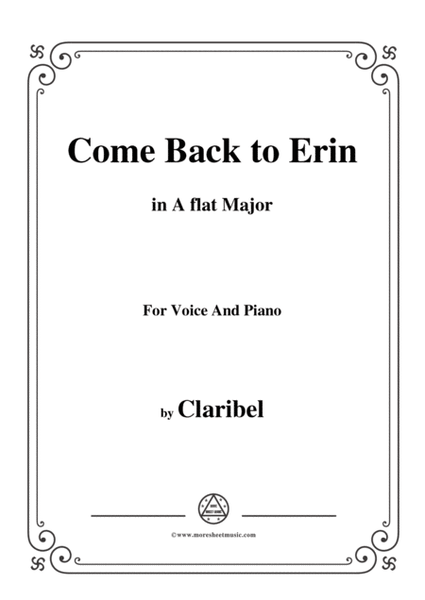 Claribel-Come Back to Erin,in A flat Major,for Voice and Piano image number null